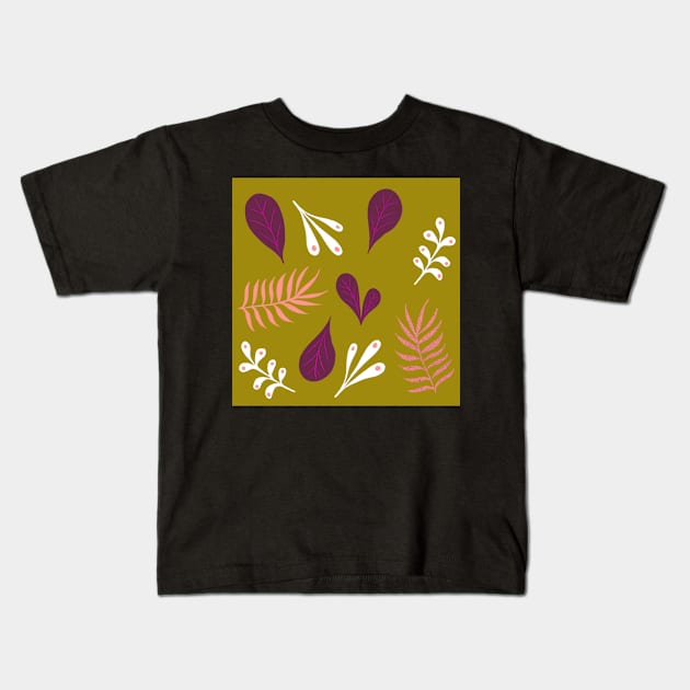 Winter leaf and ferns. Kids T-Shirt by Papergrape